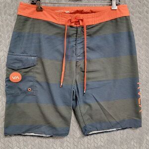RVCA Men's Swim Trunks - Blue and Orange